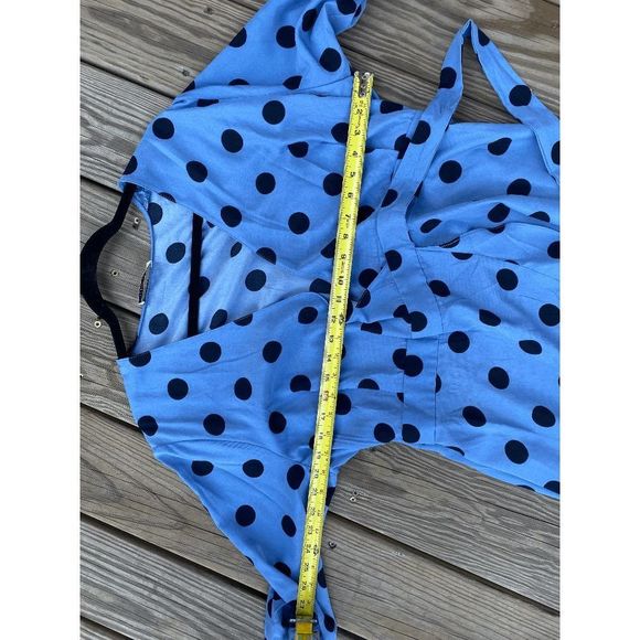 Cooper St Polka Dot Long Sleeve Frill Midi Blue Dress w/Ruffle Hem, Size XL - Picture 7 of 8